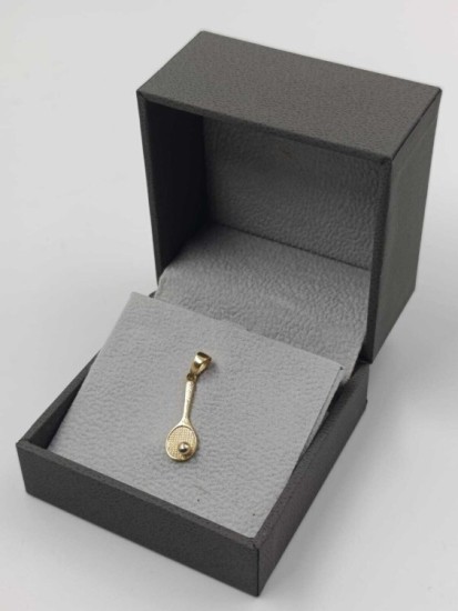 תליון זהב 14K מחבט טניס