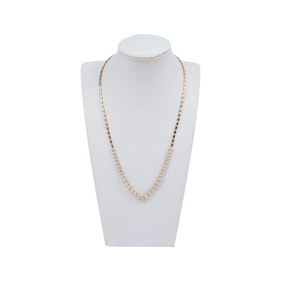 סט שרשרת וצמיד זהב 14k משובץ